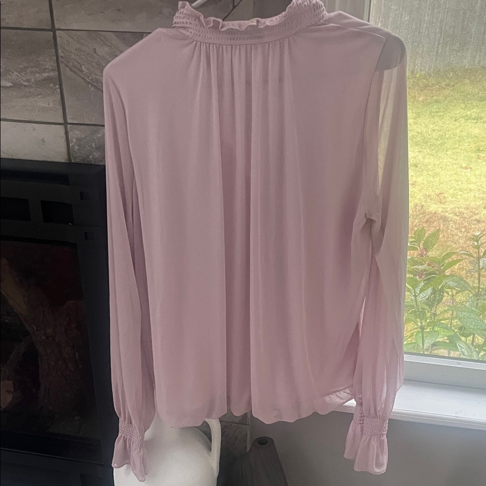 Express Soft Pink Ruffle Collar Blouse - Picture 3 of 3